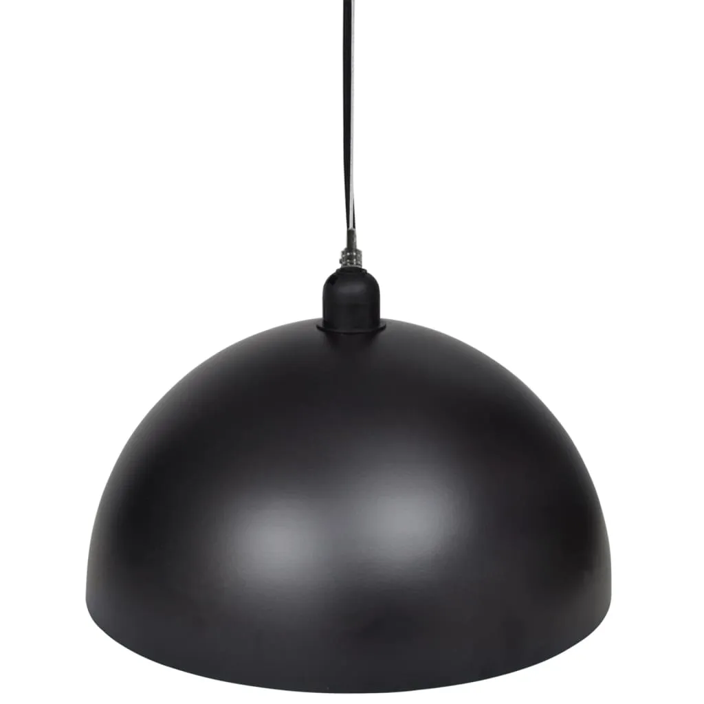 Ceiling Lamp 2 pcs Height-adjustable Semi-spherical Black