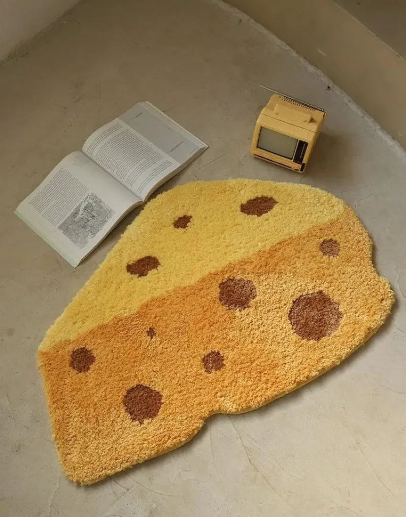 Cheesy Slice Tufted Floor Mat