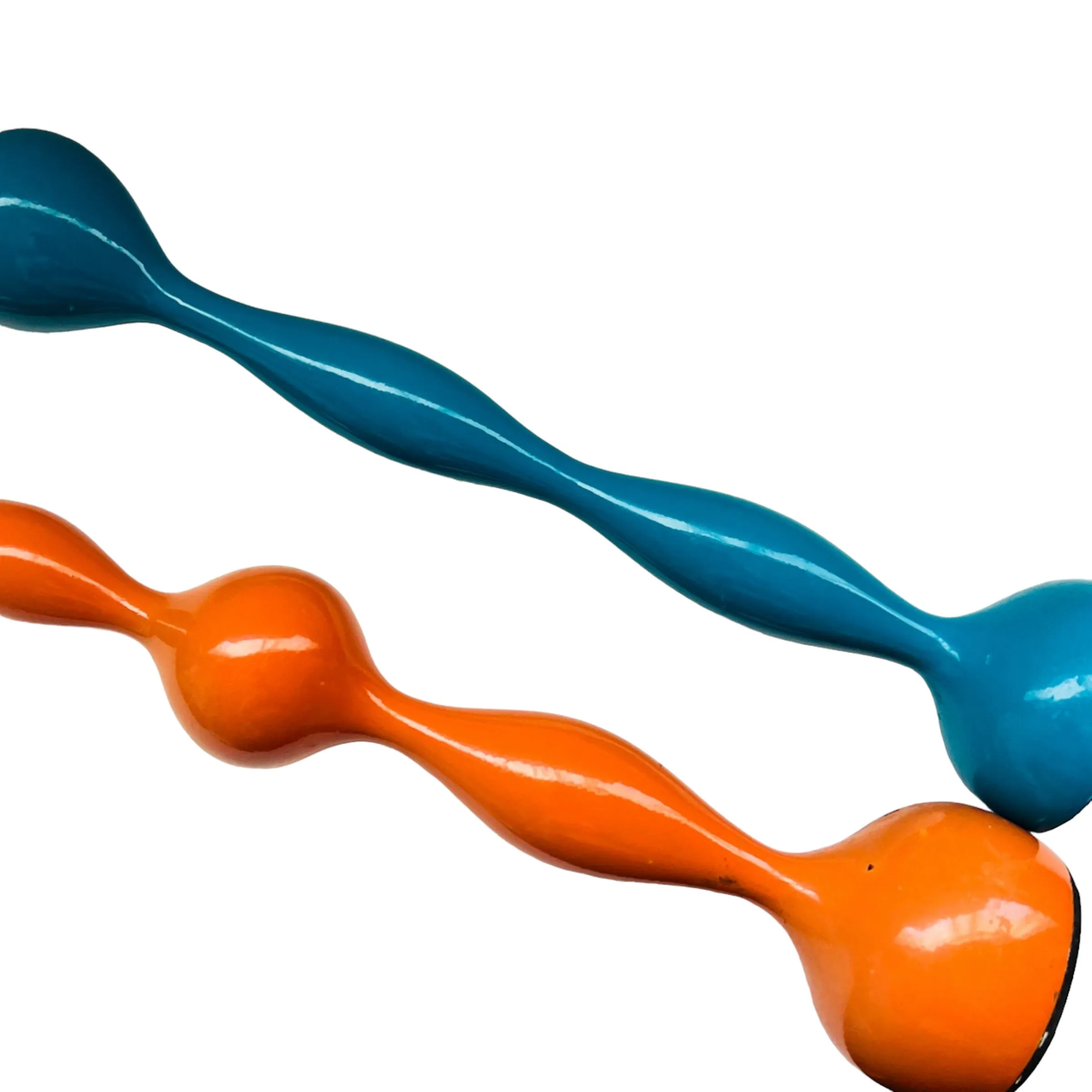 Chiasso Exclusive Orange Turquoise Metal Bubble Candlesticks