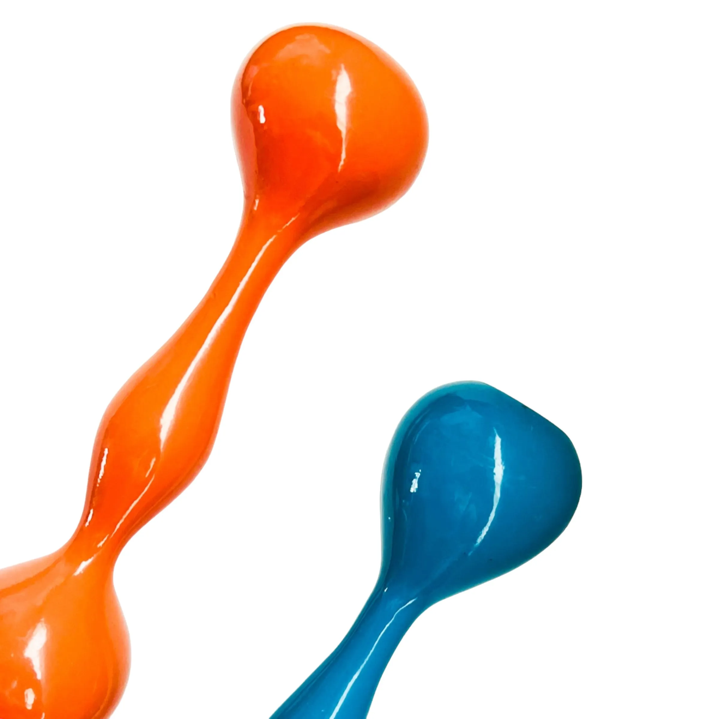 Chiasso Exclusive Orange Turquoise Metal Bubble Candlesticks