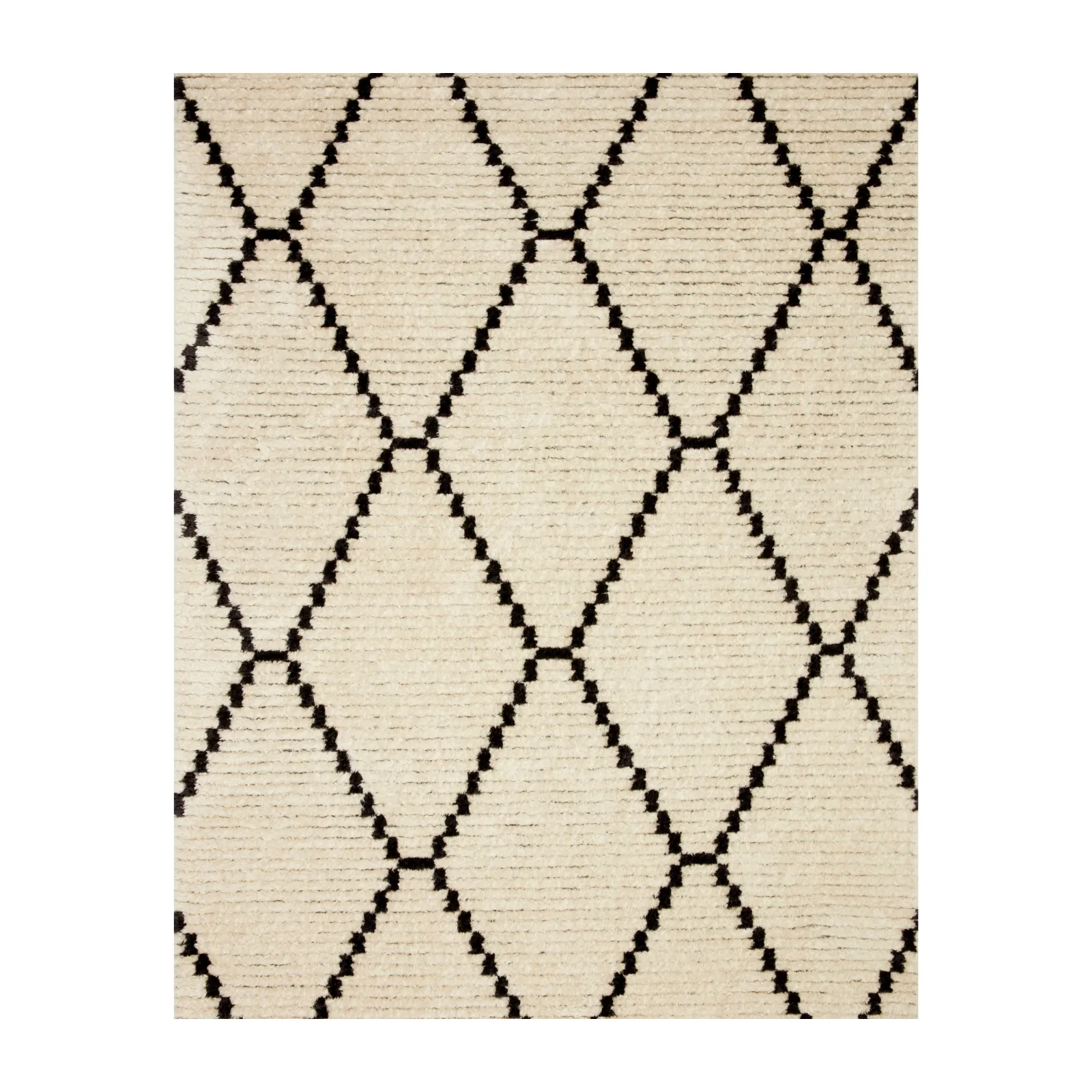 Chris Loves Julia x  Loloi Alice Cream / Charcoal - Diamonds Rug