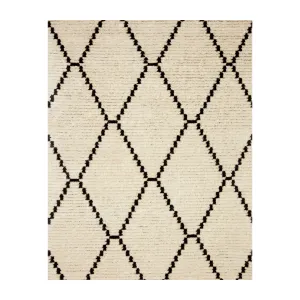 Chris Loves Julia x  Loloi Alice Cream / Charcoal - Diamonds Rug