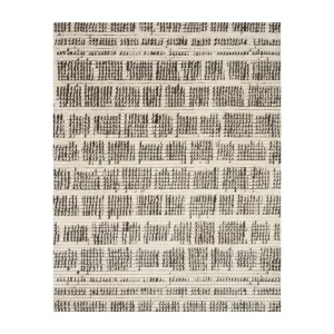 Chris Loves Julia x Loloi Alice Cream / Charcoal - Etched Brick Rug