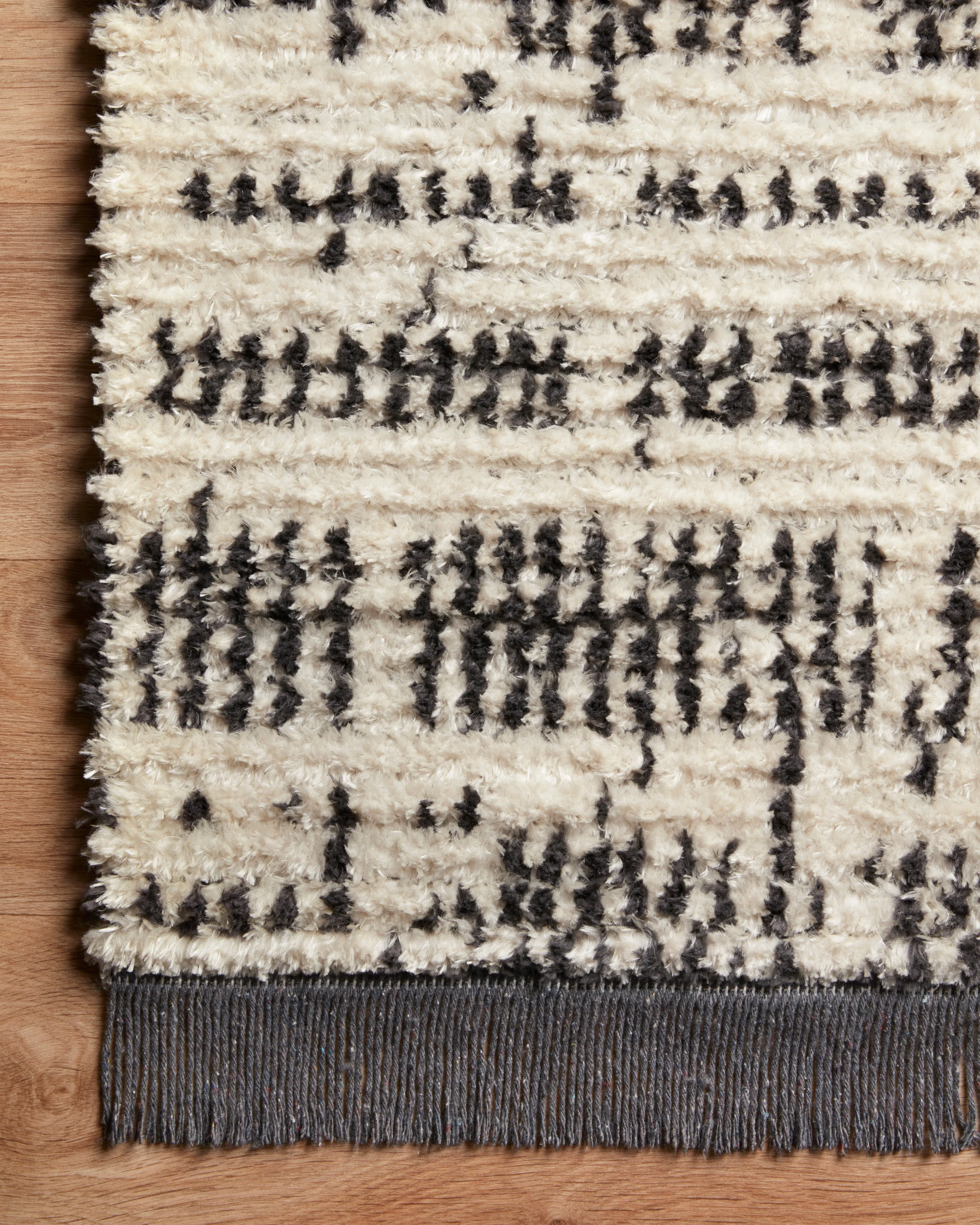 Chris Loves Julia x Loloi Alice Cream / Charcoal - Etched Brick Rug