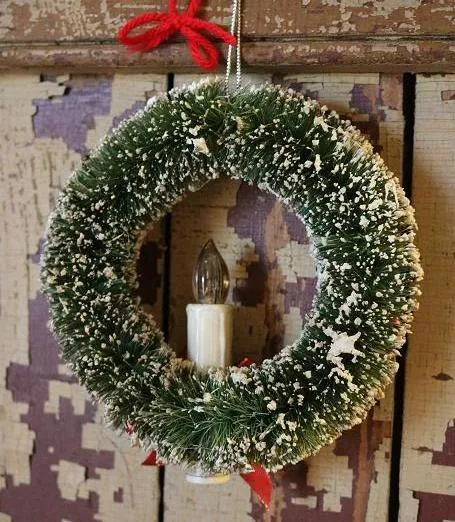 Christmas Wreath Vintage Style Lights Up Beautiful