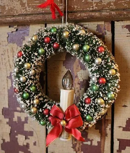 Christmas Wreath Vintage Style Lights Up Beautiful