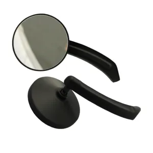 Cipa USA 01931 Motorcycle Small Round Mirror Kit; Black [Left And Right Side];