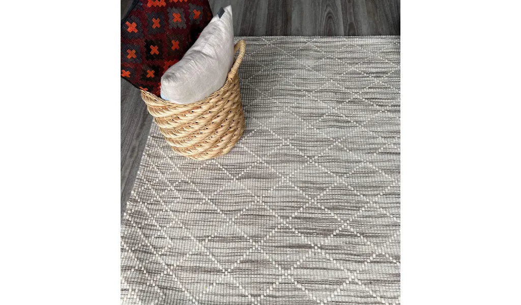 Clare Natural Diamond Lattice Wool Rug