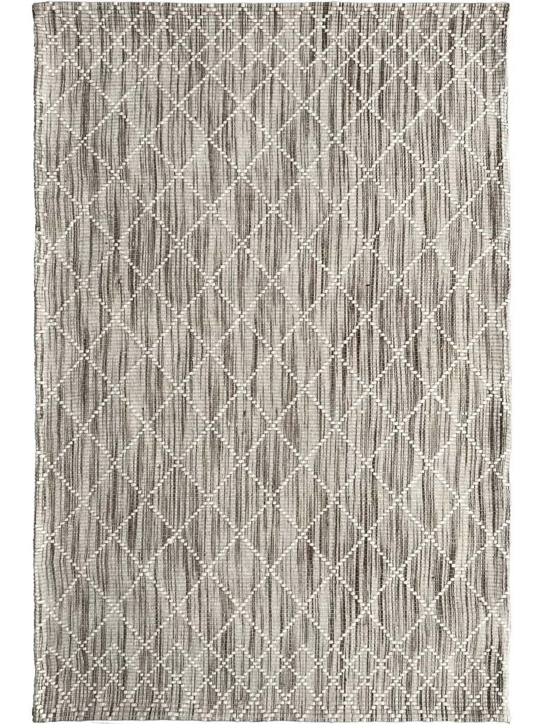 Clare Natural Diamond Lattice Wool Rug