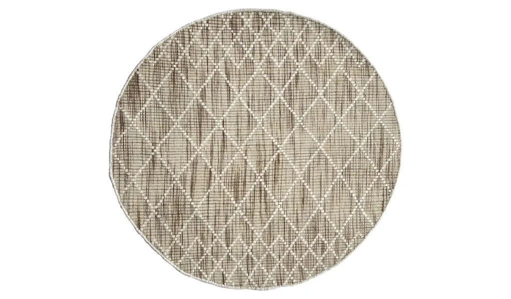 Clare Natural Diamond Lattice Wool Rug