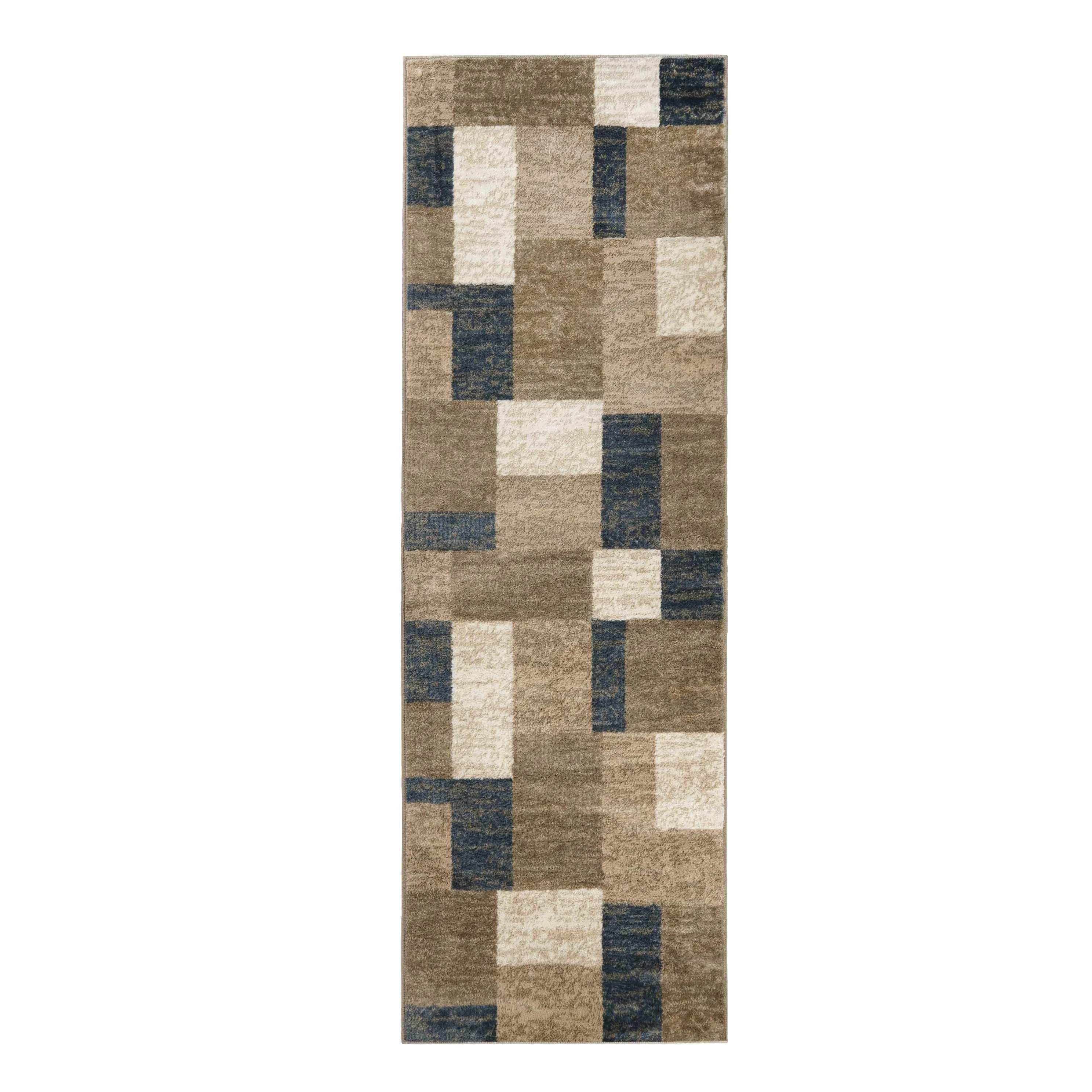 Clifton Geometric Color Block Plush Indoor Area Rug or Runner Rug