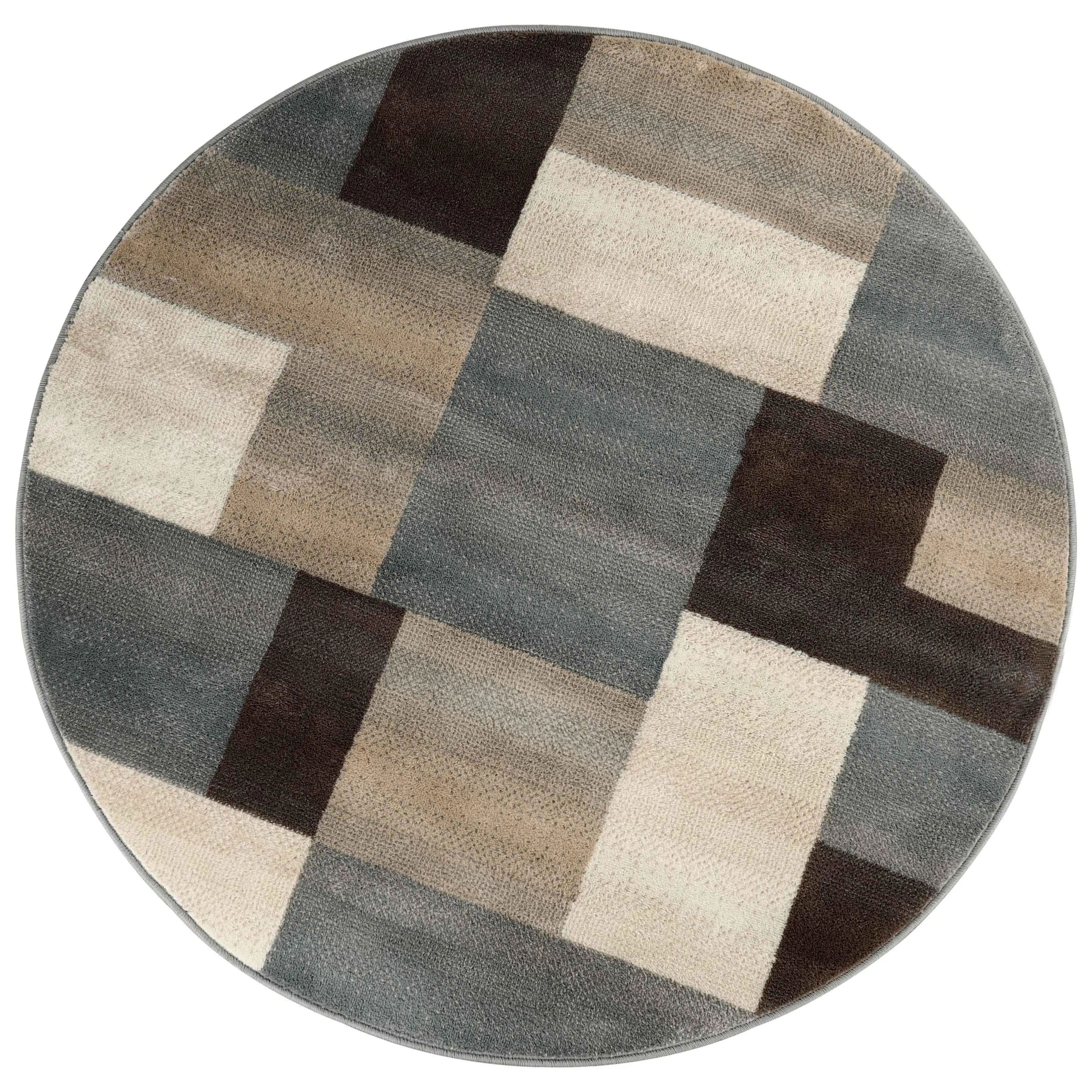 Clifton Geometric Color Block Plush Indoor Area Rug or Runner Rug