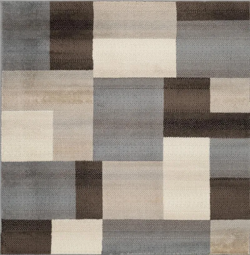 Clifton Geometric Color Block Plush Indoor Area Rug or Runner Rug