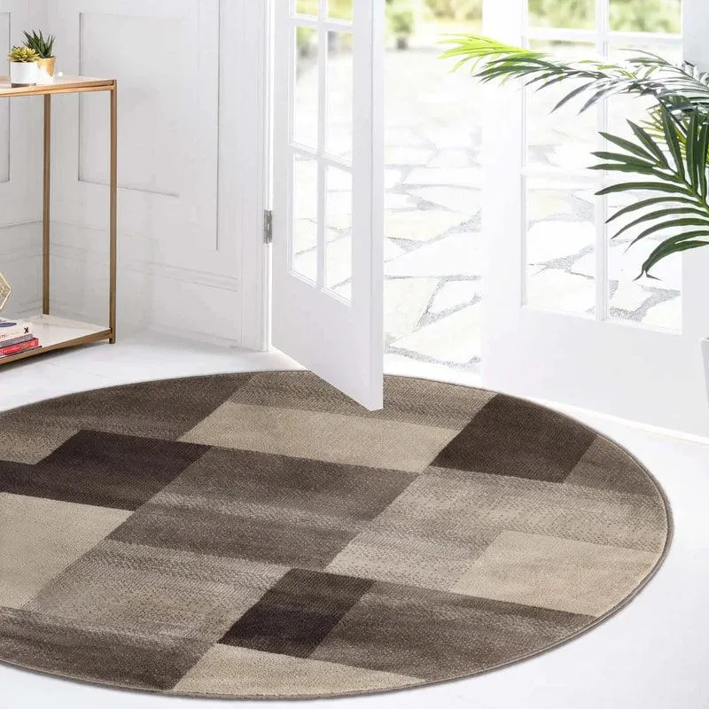 Clifton Geometric Color Block Plush Indoor Area Rug or Runner Rug