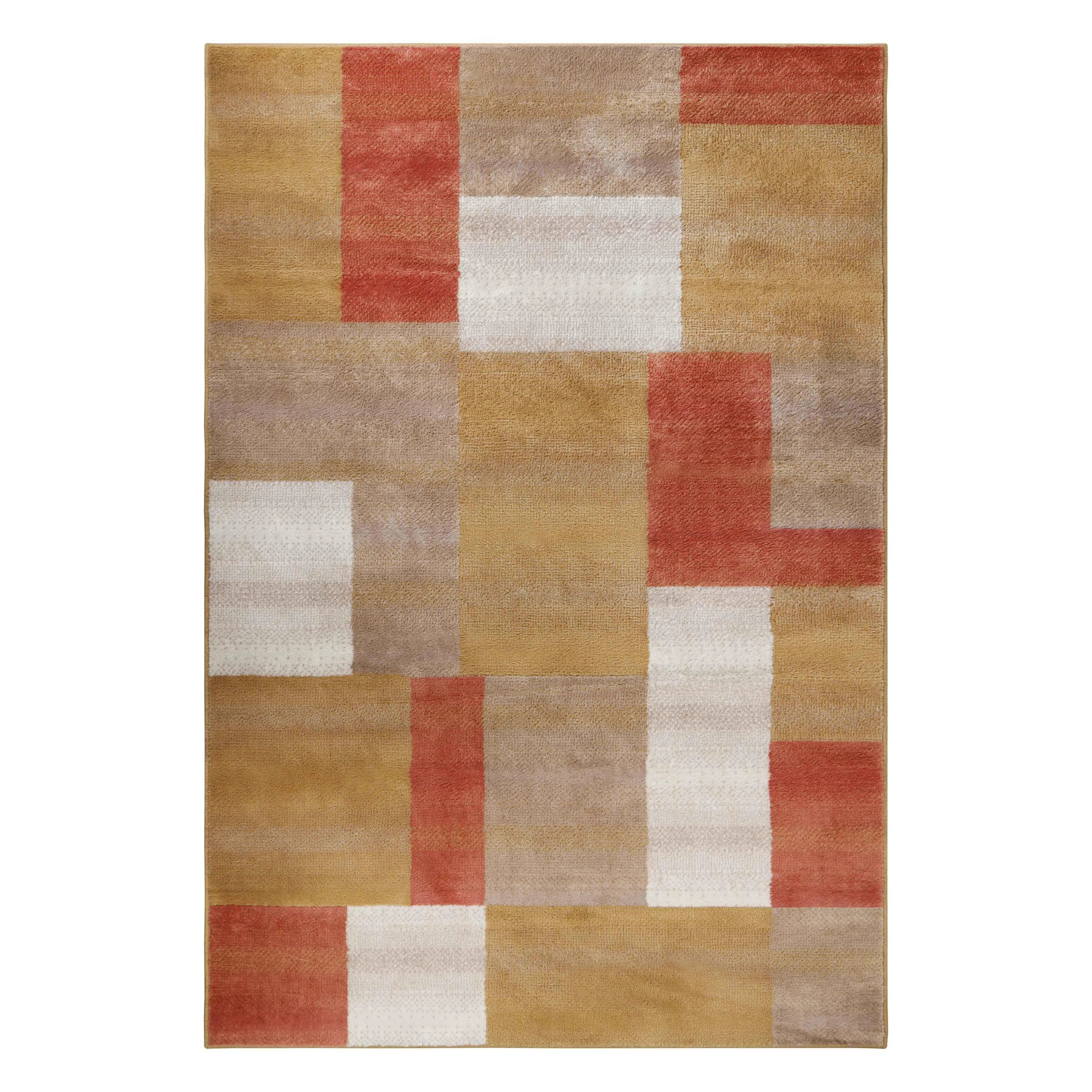 Clifton Geometric Color Block Plush Indoor Area Rug or Runner Rug