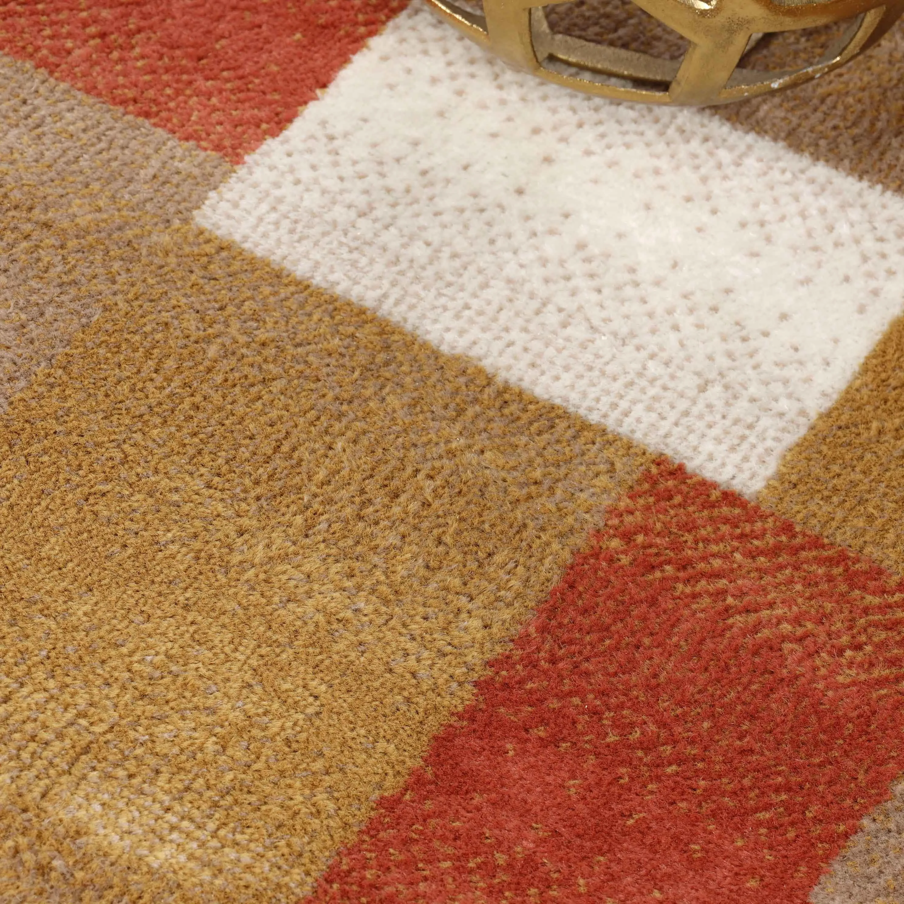 Clifton Geometric Color Block Plush Indoor Area Rug or Runner Rug