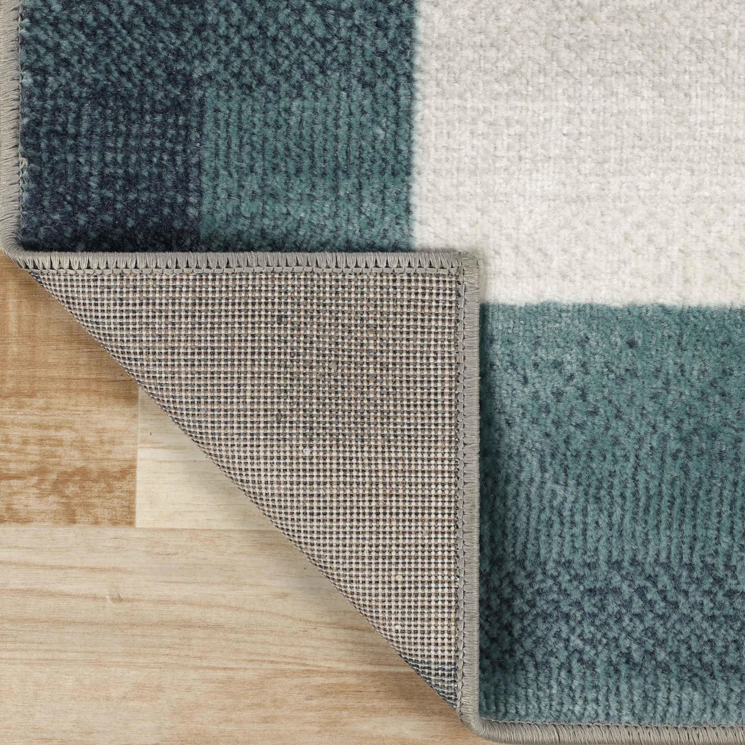 Clifton Geometric Color Block Plush Indoor Area Rug or Runner Rug