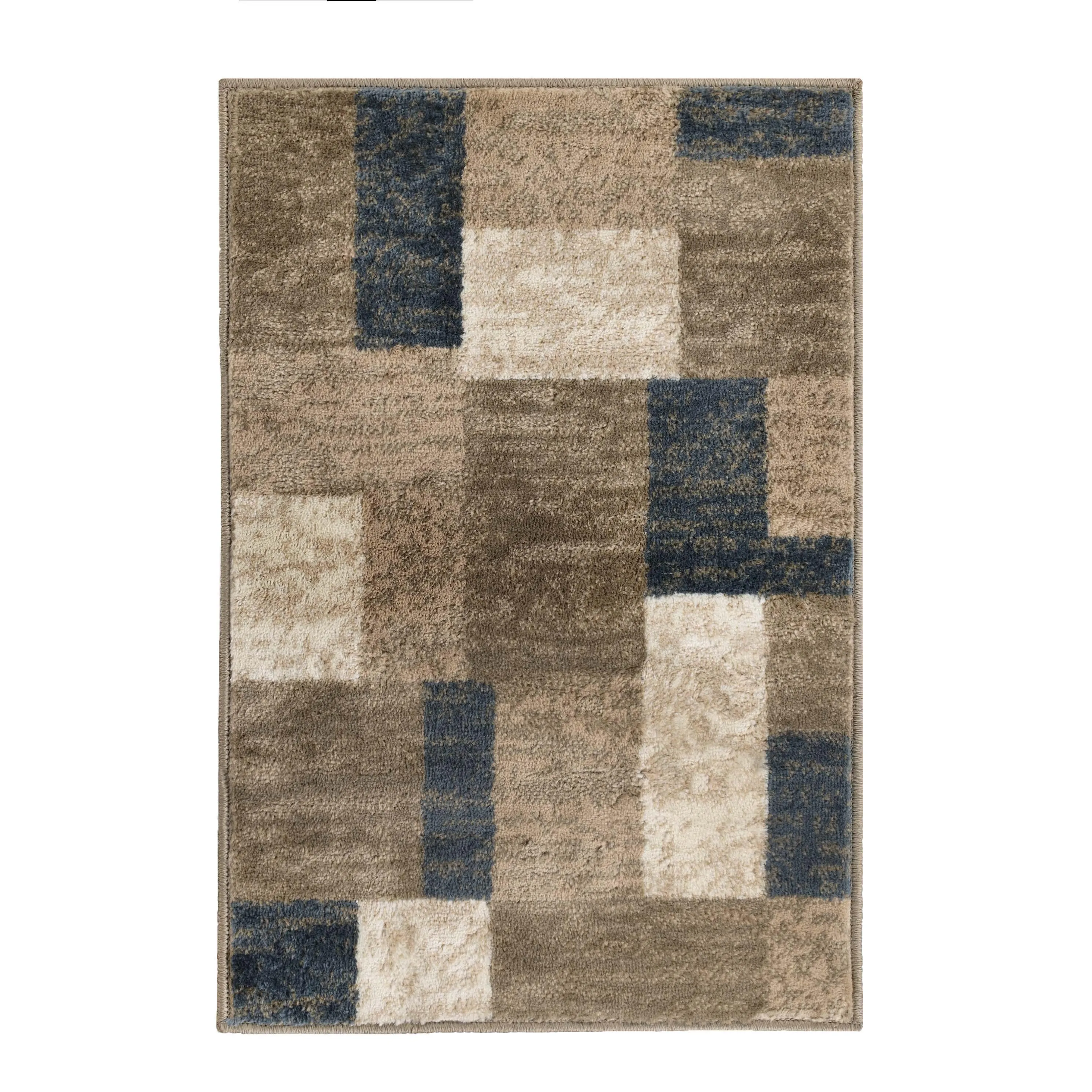 Clifton Geometric Color Block Plush Indoor Area Rug or Runner Rug