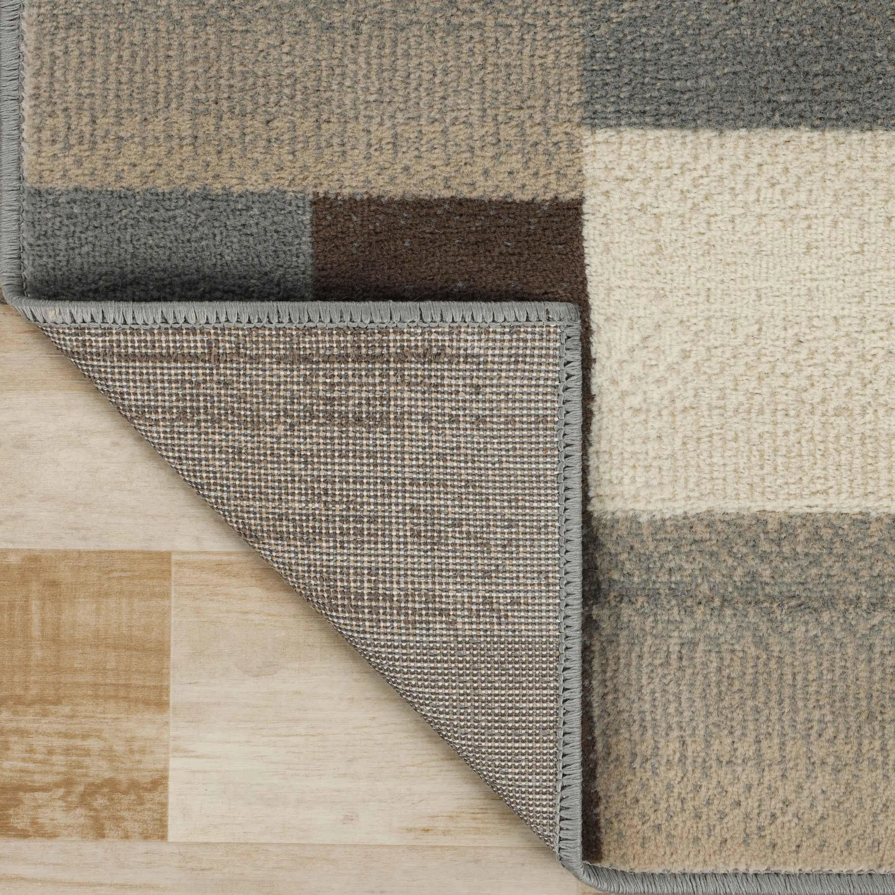 Clifton Geometric Color Block Plush Indoor Area Rug or Runner Rug