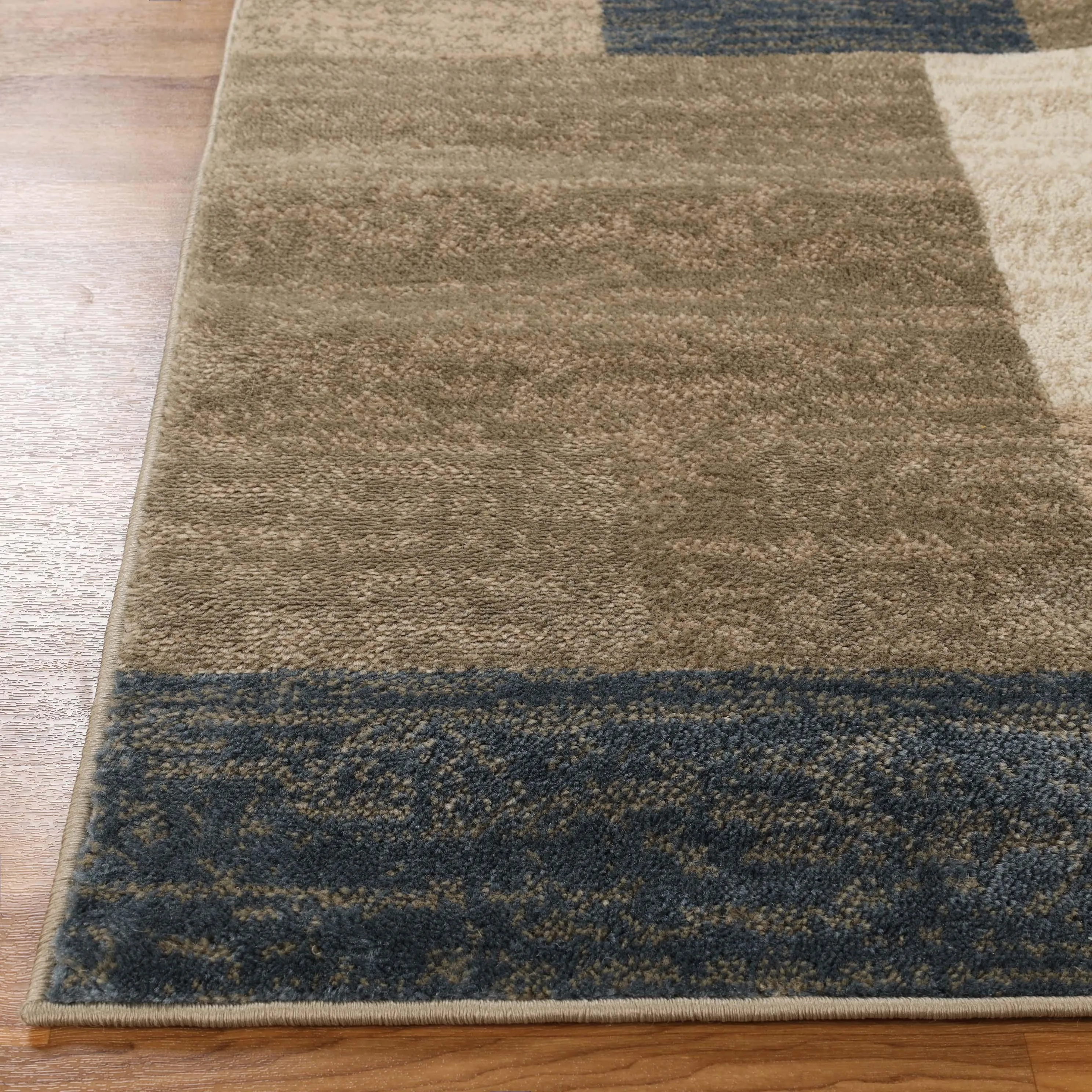 Clifton Geometric Color Block Plush Indoor Area Rug or Runner Rug