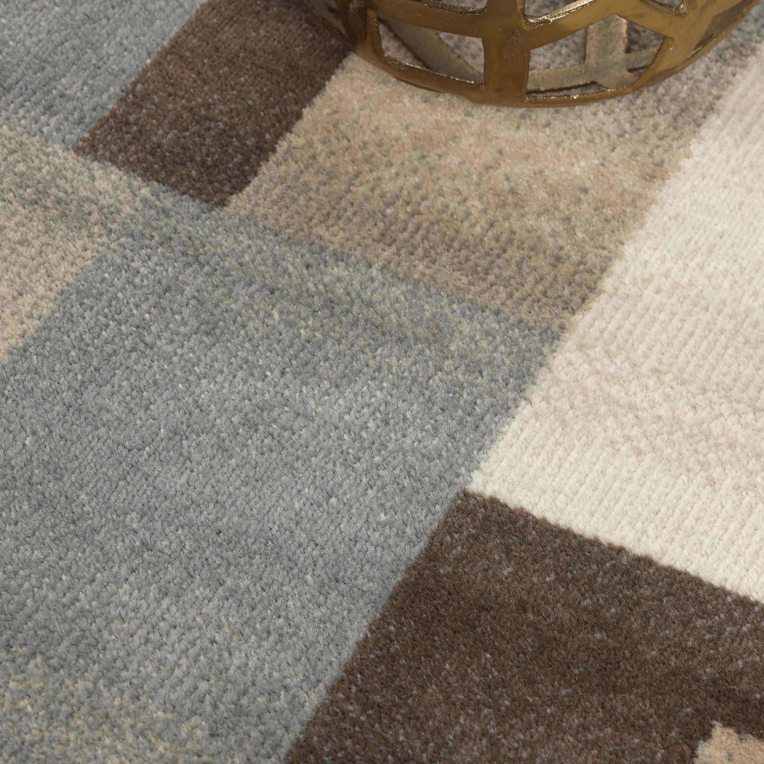 Clifton Geometric Color Block Plush Indoor Area Rug or Runner Rug