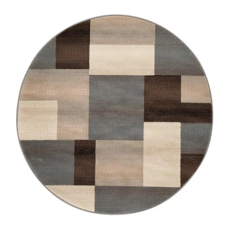 Clifton Geometric Color Block Plush Indoor Area Rug or Runner Rug
