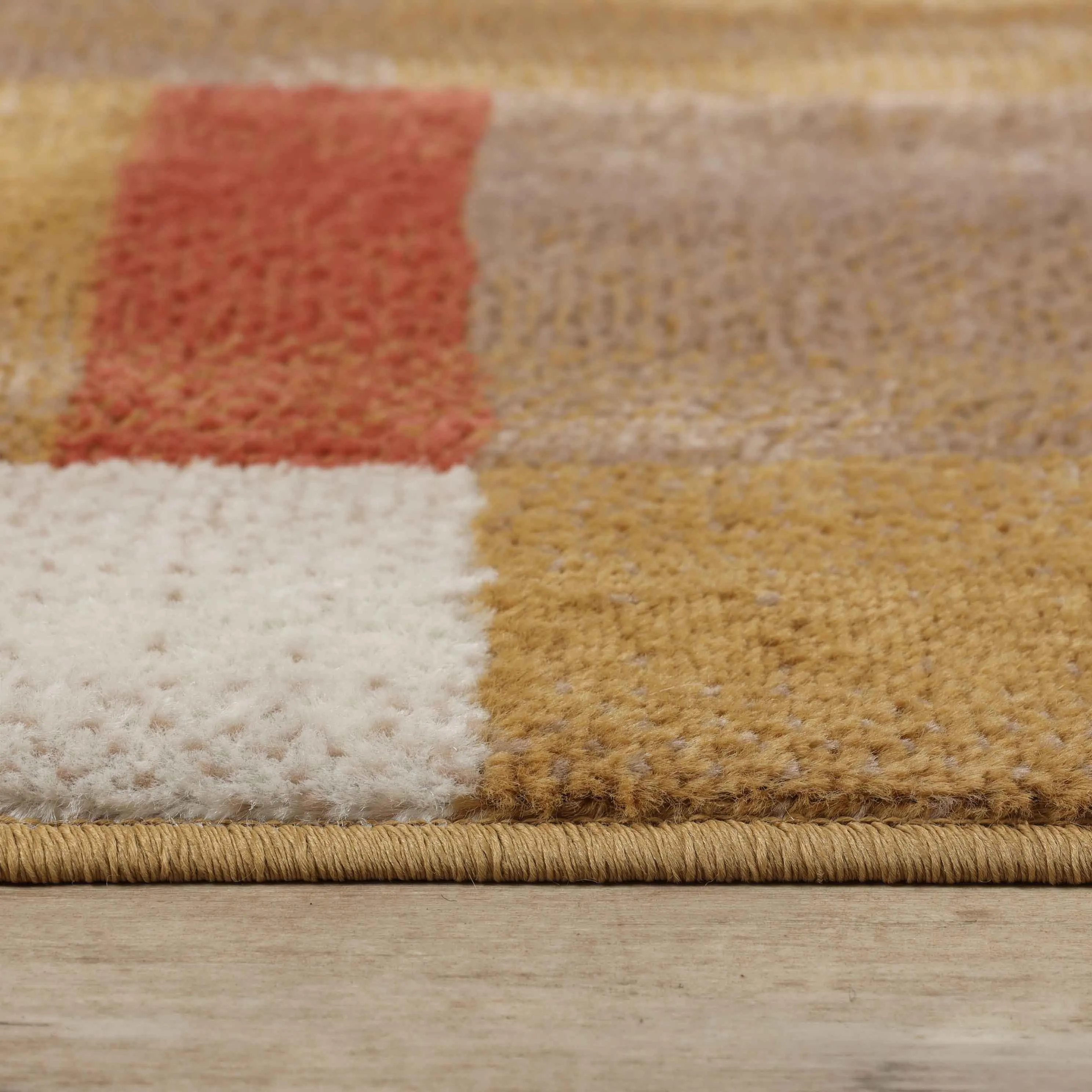 Clifton Geometric Color Block Plush Indoor Area Rug or Runner Rug
