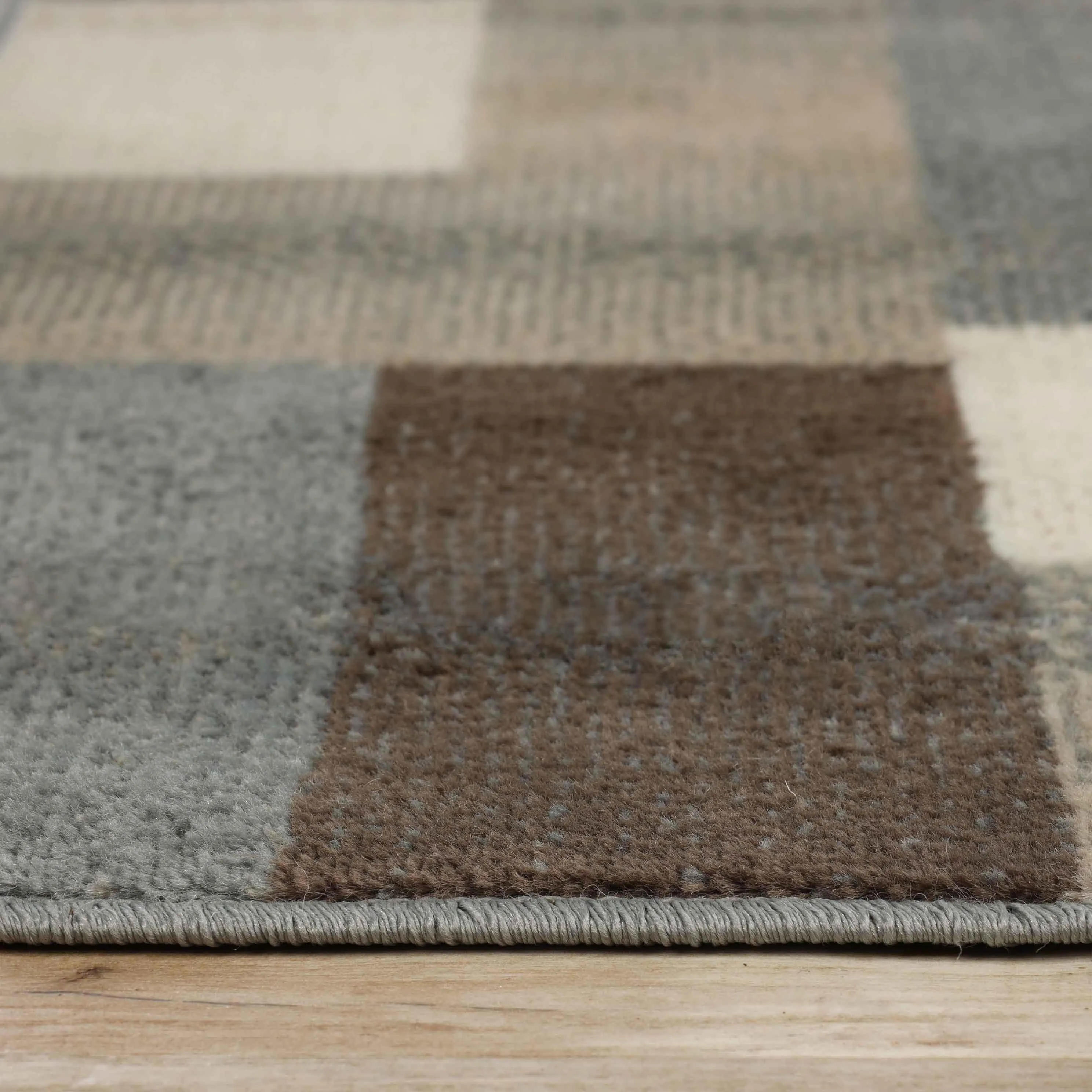 Clifton Geometric Color Block Plush Indoor Area Rug or Runner Rug