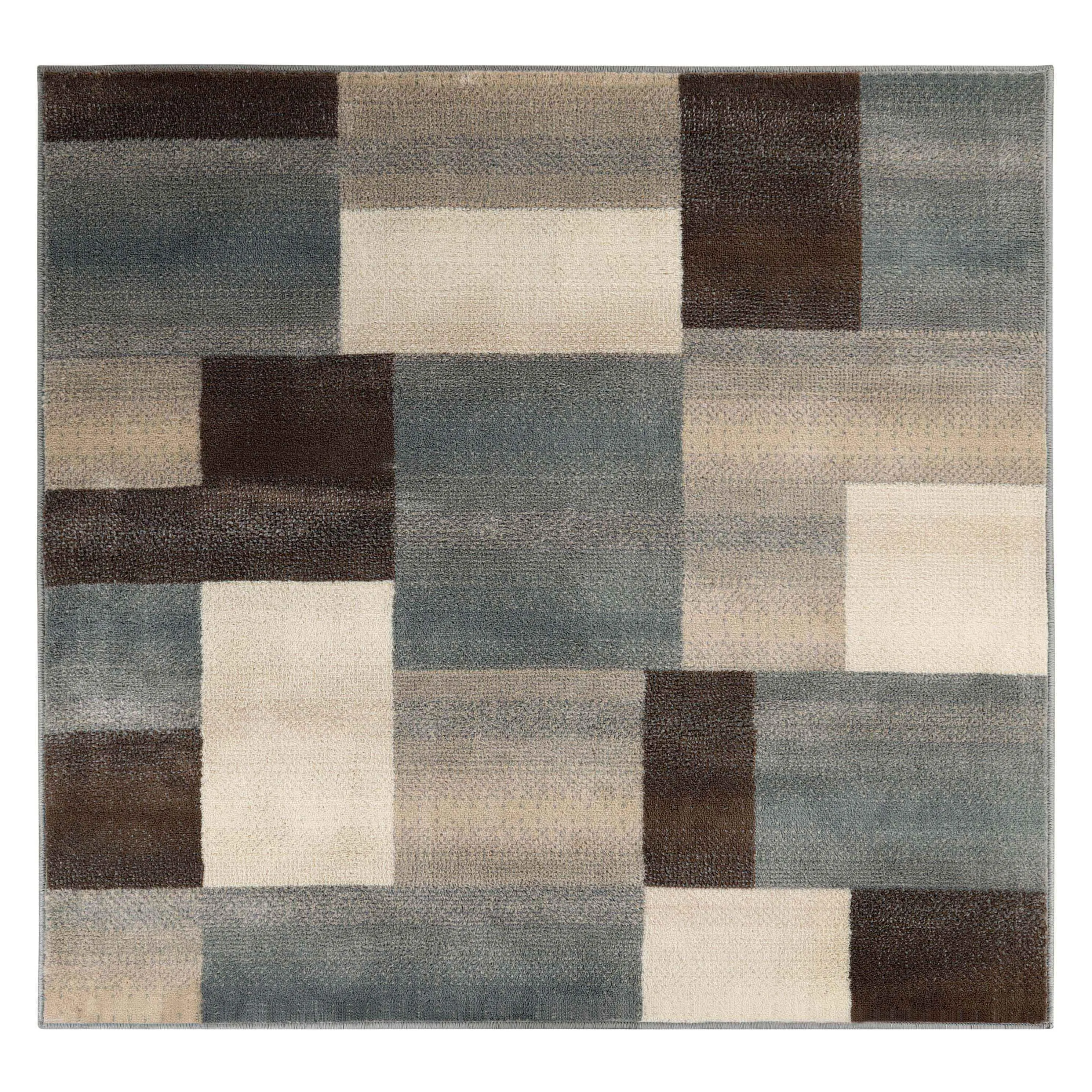Clifton Geometric Color Block Plush Indoor Area Rug or Runner Rug