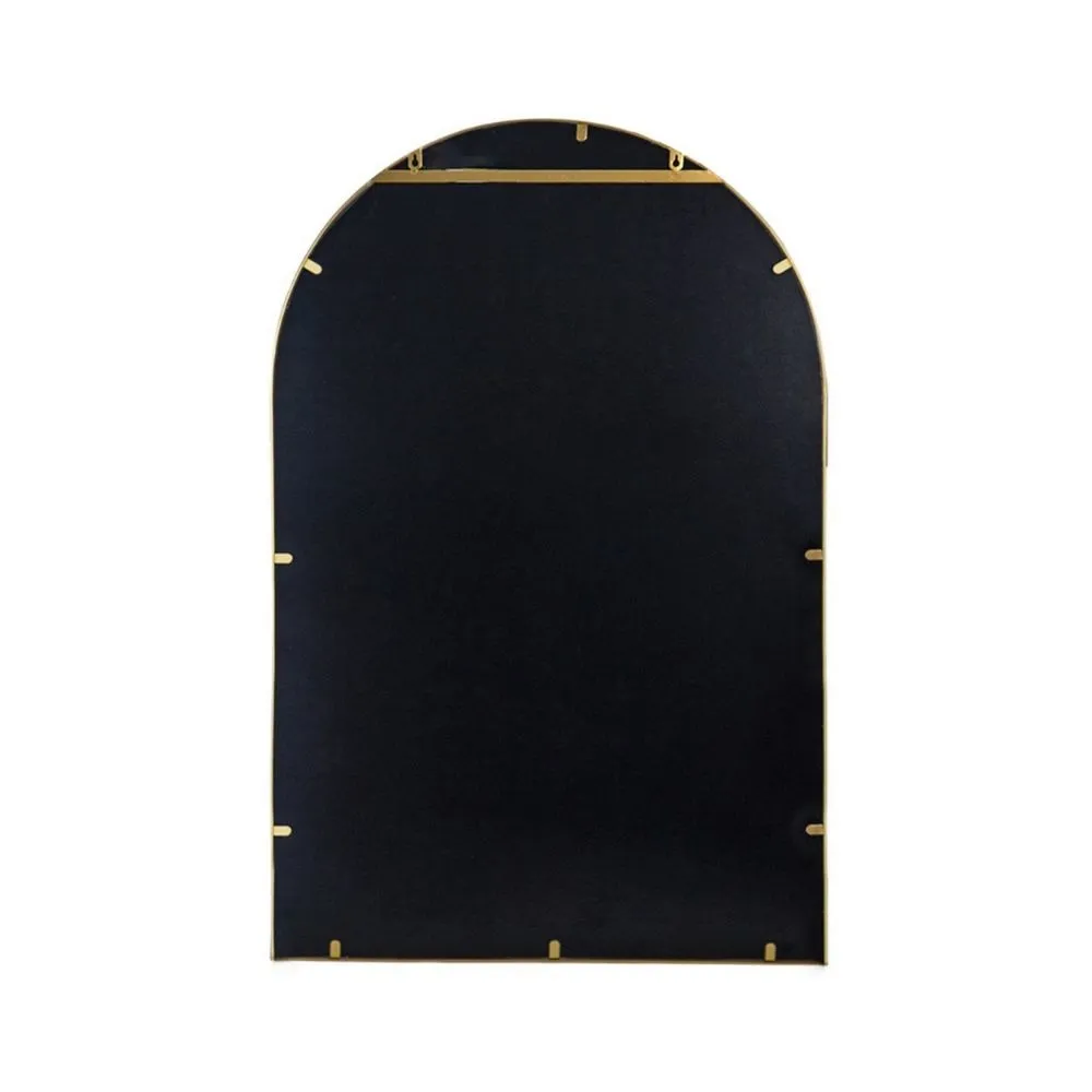 Cod 36 Inch Wall Mounted Mirror, Wide Arched Design Gold Metal Frame By Casagear Home