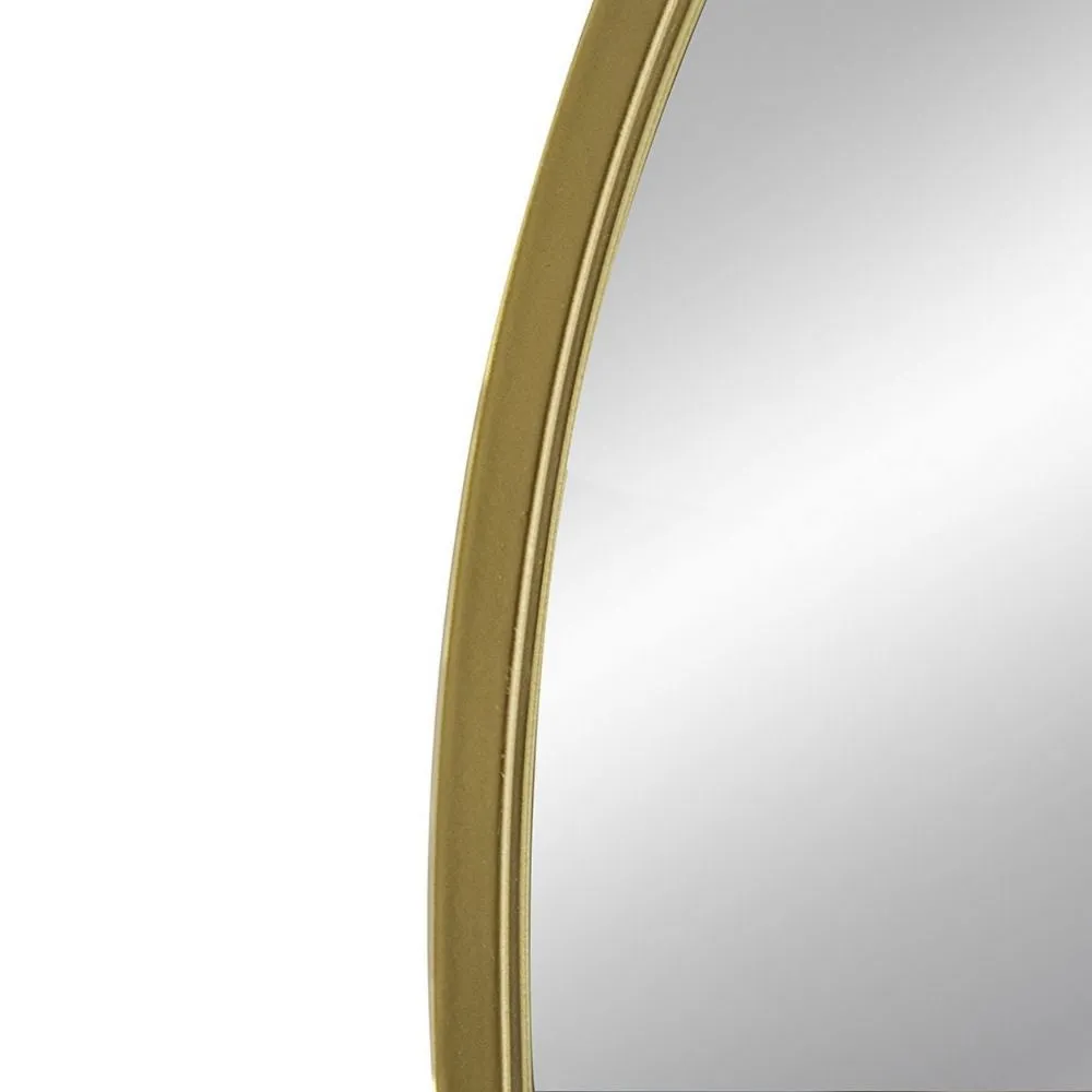 Cod 36 Inch Wall Mounted Mirror, Wide Arched Design Gold Metal Frame By Casagear Home