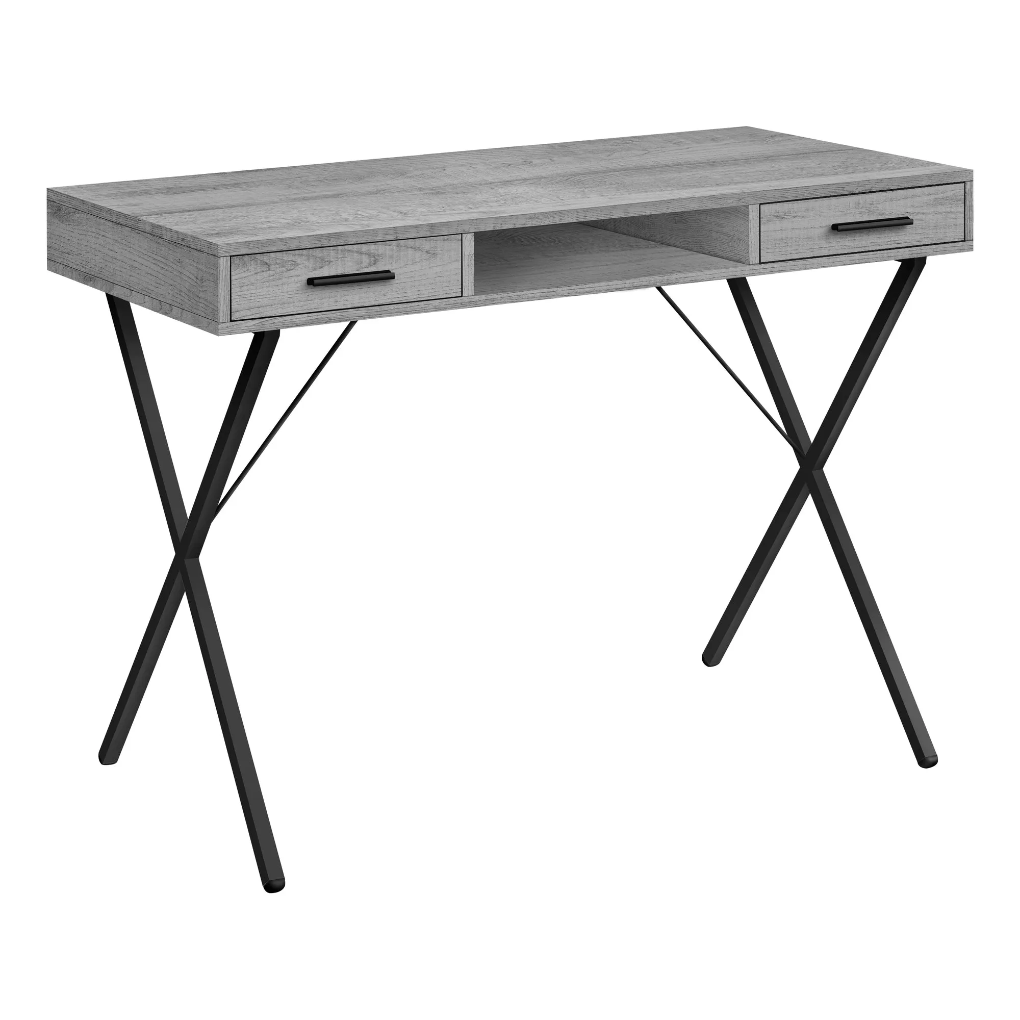 Computer Desk - 42"L / Grey / Black Metal