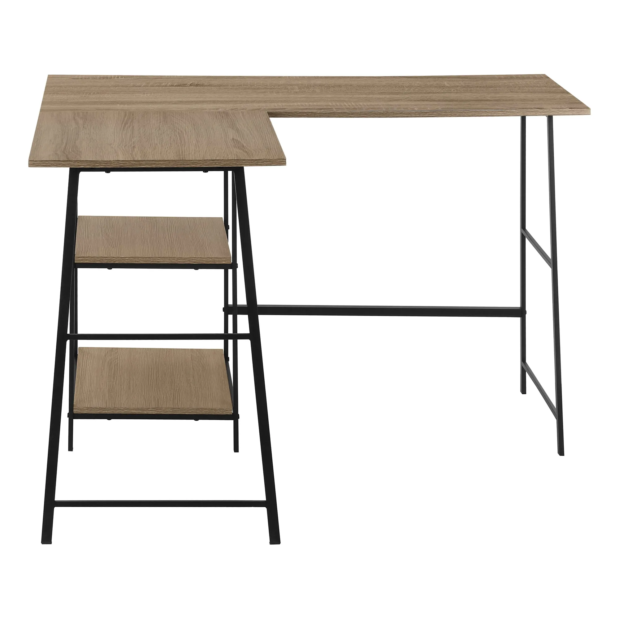 Computer Desk - 48"L / Dark Taupe Top/ Black Metal Corner