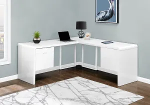 Computer Desk - 72"L / High Glossy White Left/ Right Face
