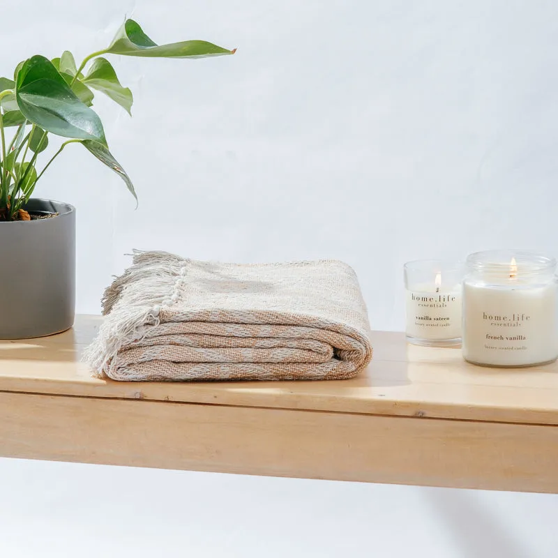 Cotton Bay Honeycomb Throw - Beige