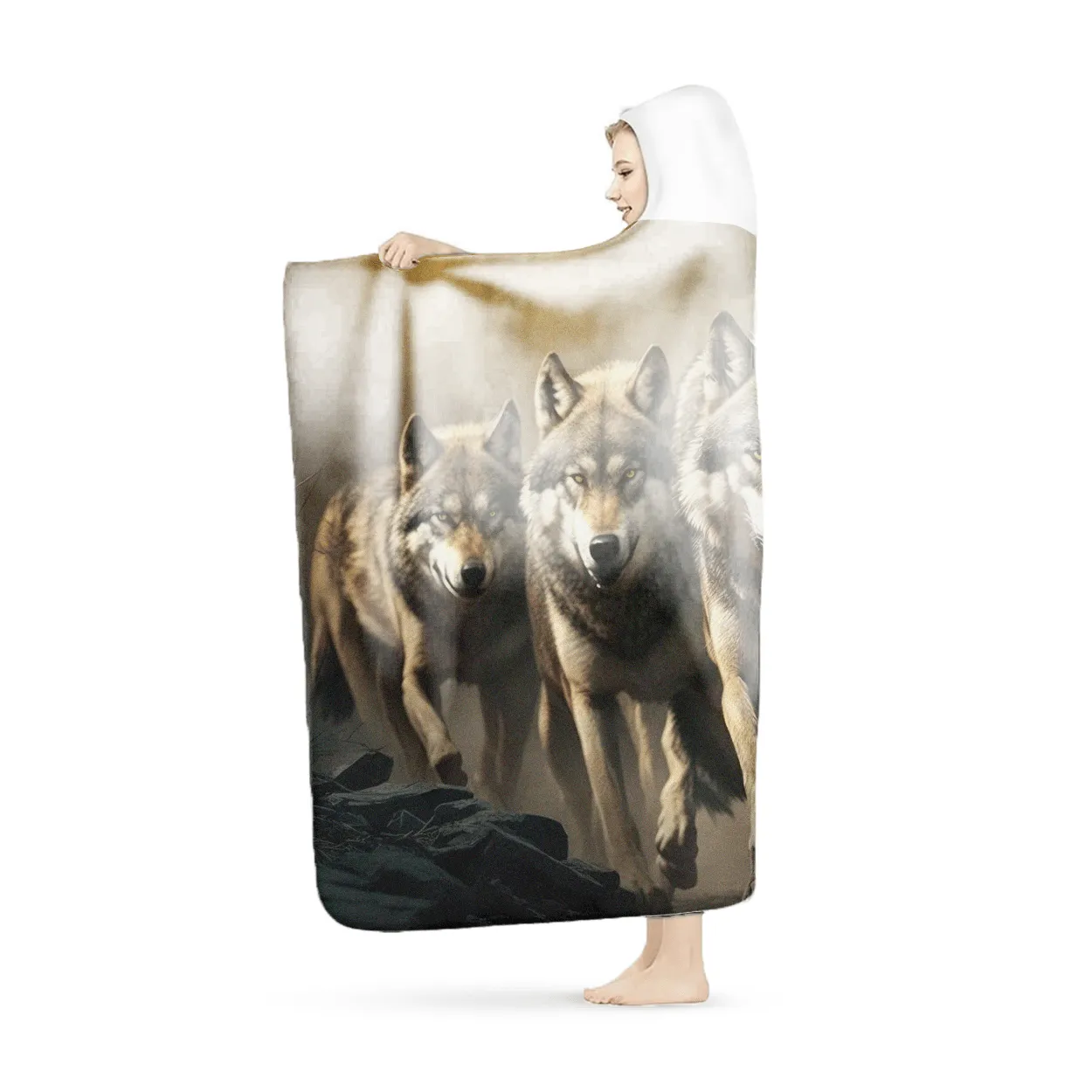 Custom Hooded Sherpa Fleece Blanket