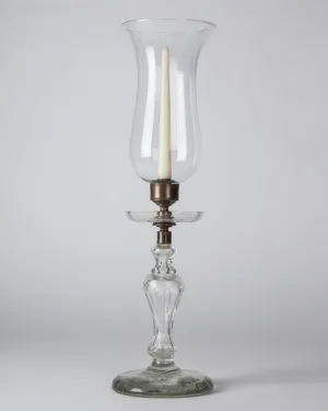 Cut Crystal Candle Holder with Hurricane Shade