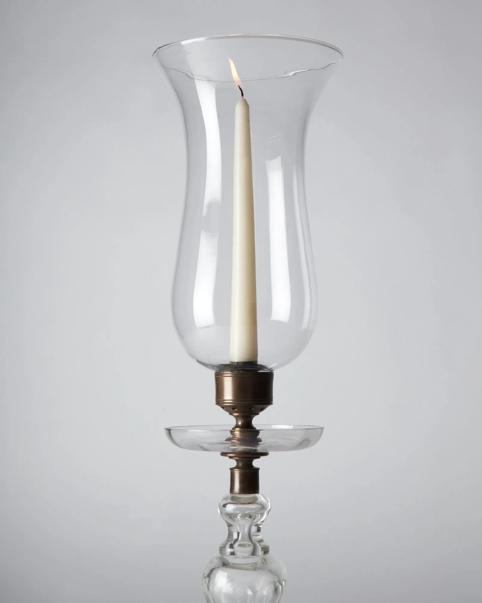 Cut Crystal Candle Holder with Hurricane Shade