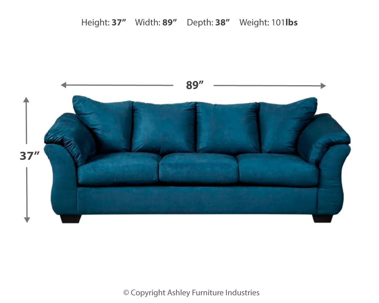 Darcy Sofa, Loveseat and Recliner in Blue