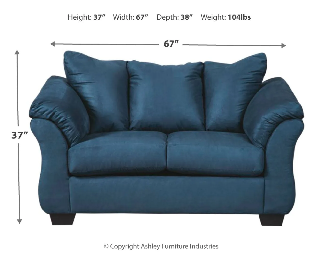 Darcy Sofa, Loveseat and Recliner in Blue