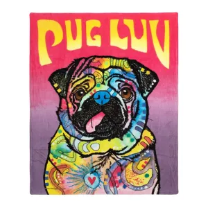 Dean Russo Pug Luv Super Soft Plush Fleece Throw