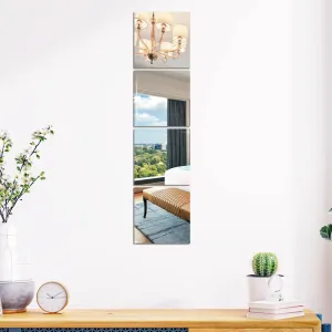 Decor1ders 4 Big Square Silver Mirror for Wall Stickers Large Size (15x15) Cm Acrylic Mirror Wall Decor Sticker for Bathroom | Bedroom | Living Room Decoration Items (4VeryBigSquareSilver)