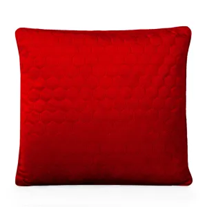 Decorative feather cushion - Luxe quilted - Red - 20 x 20''