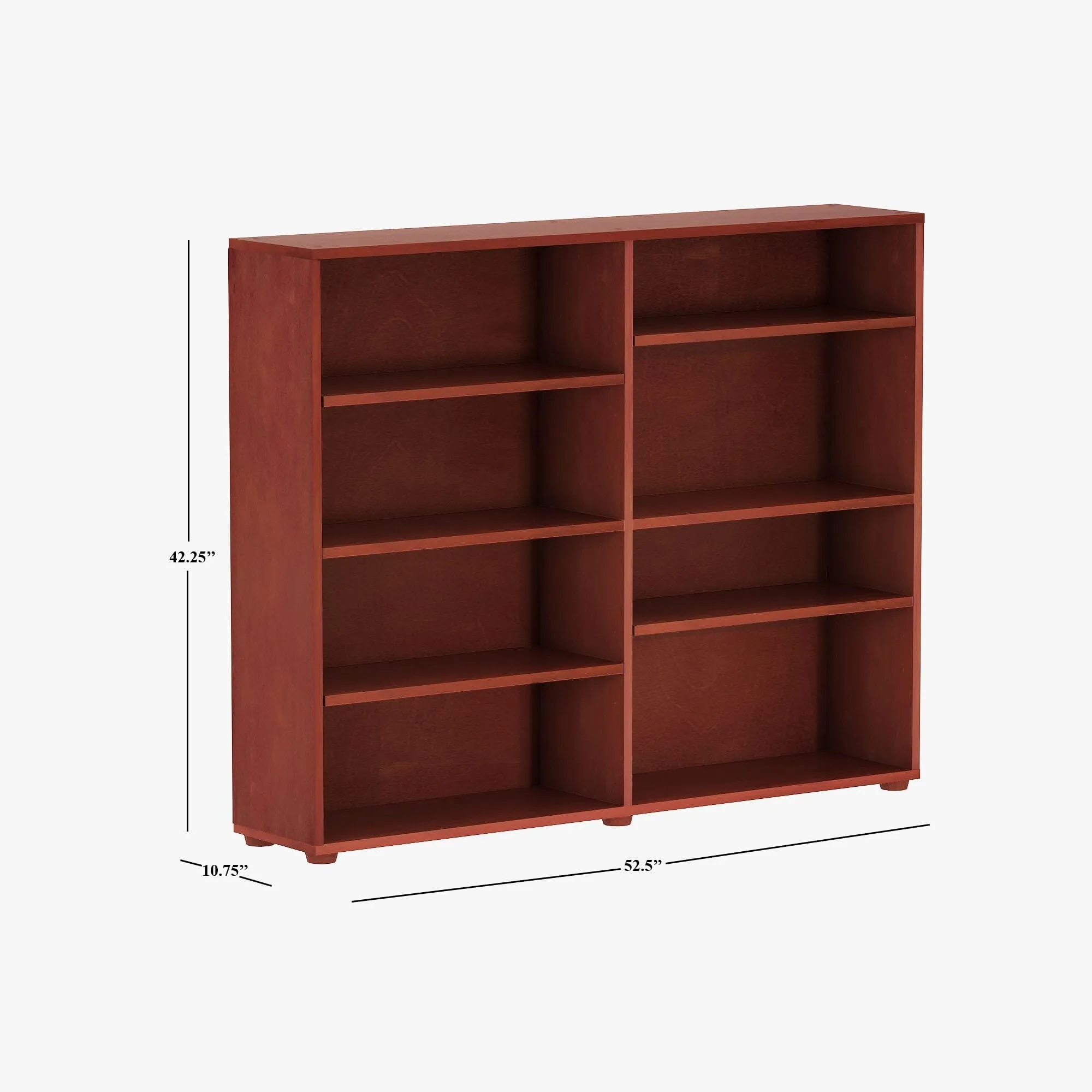 Double Mid 8 Shelf Bookcase