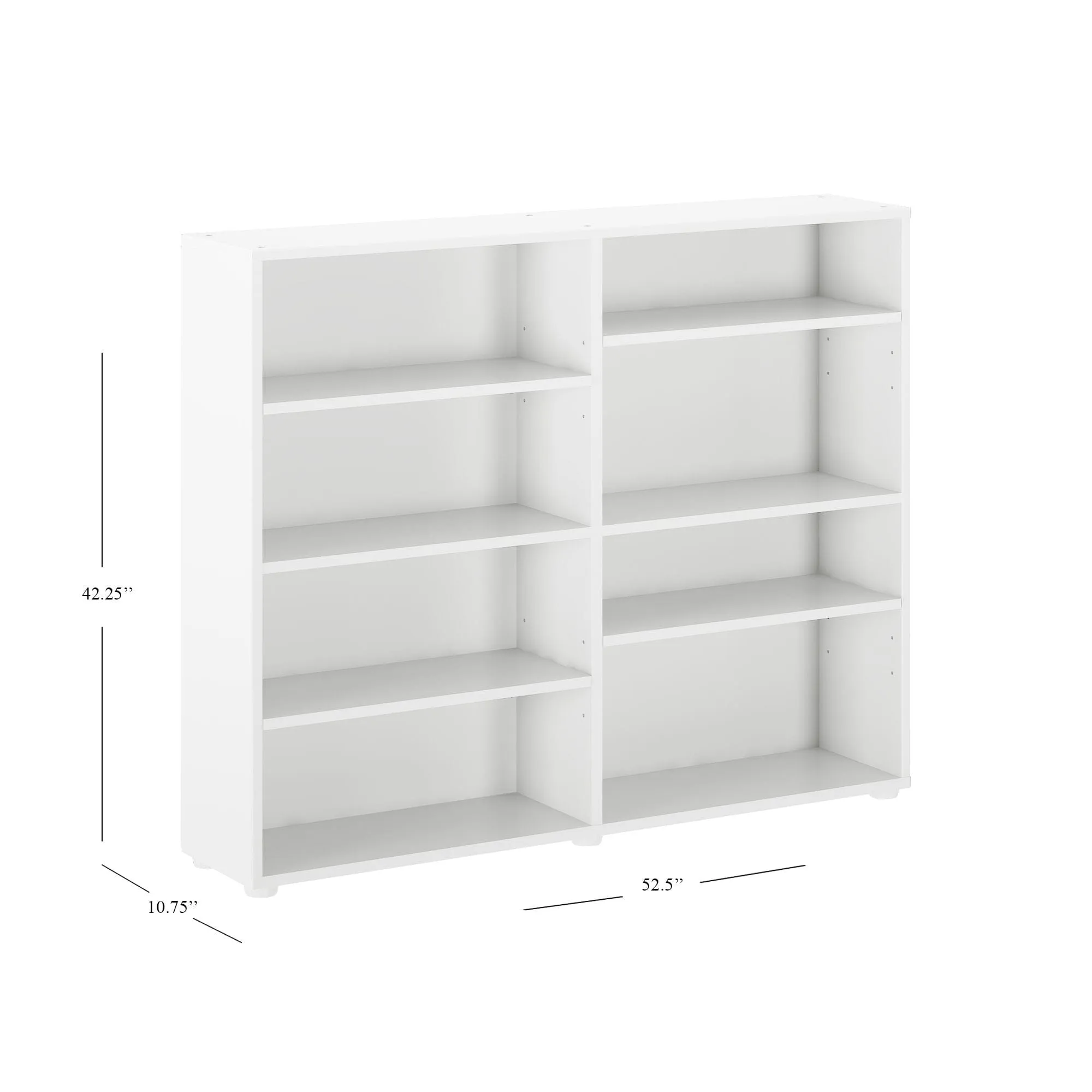 Double Mid 8 Shelf Bookcase