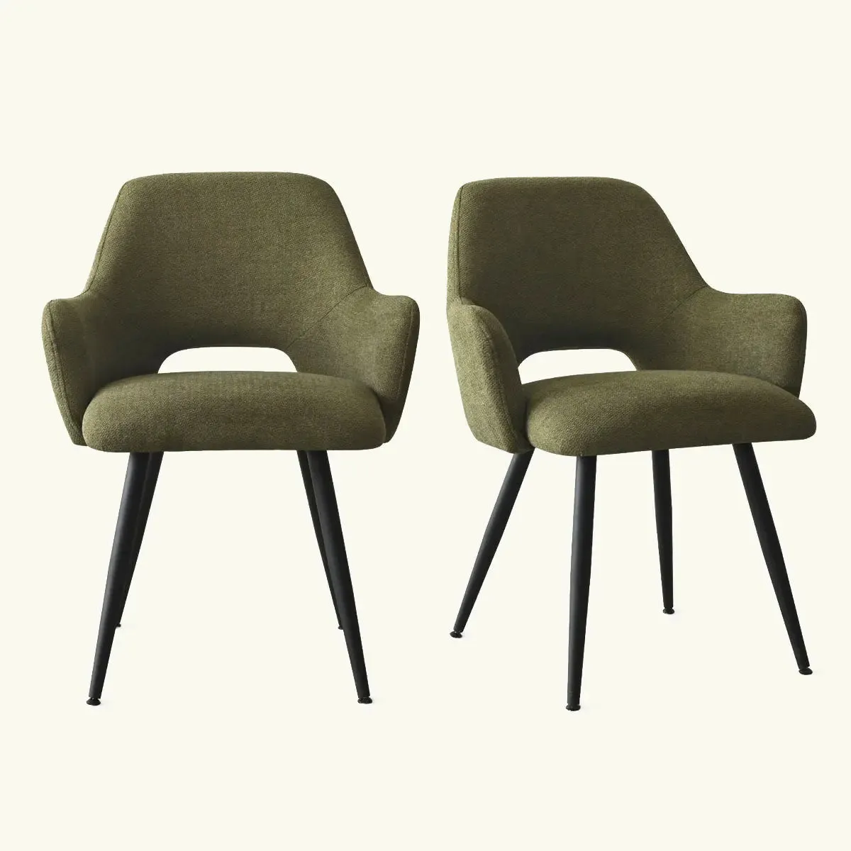 Edwin Upholstered Boucle Dining Chair with Arms (Set of 2)