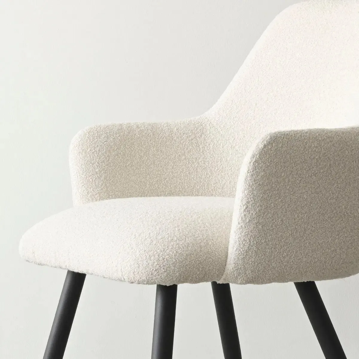 Edwin Upholstered Boucle Dining Chair with Arms (Set of 2)