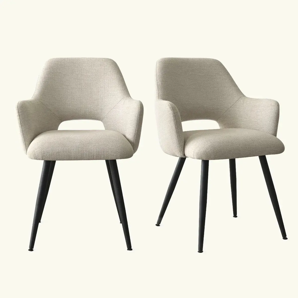 Edwin Upholstered Boucle Dining Chair with Arms (Set of 2)