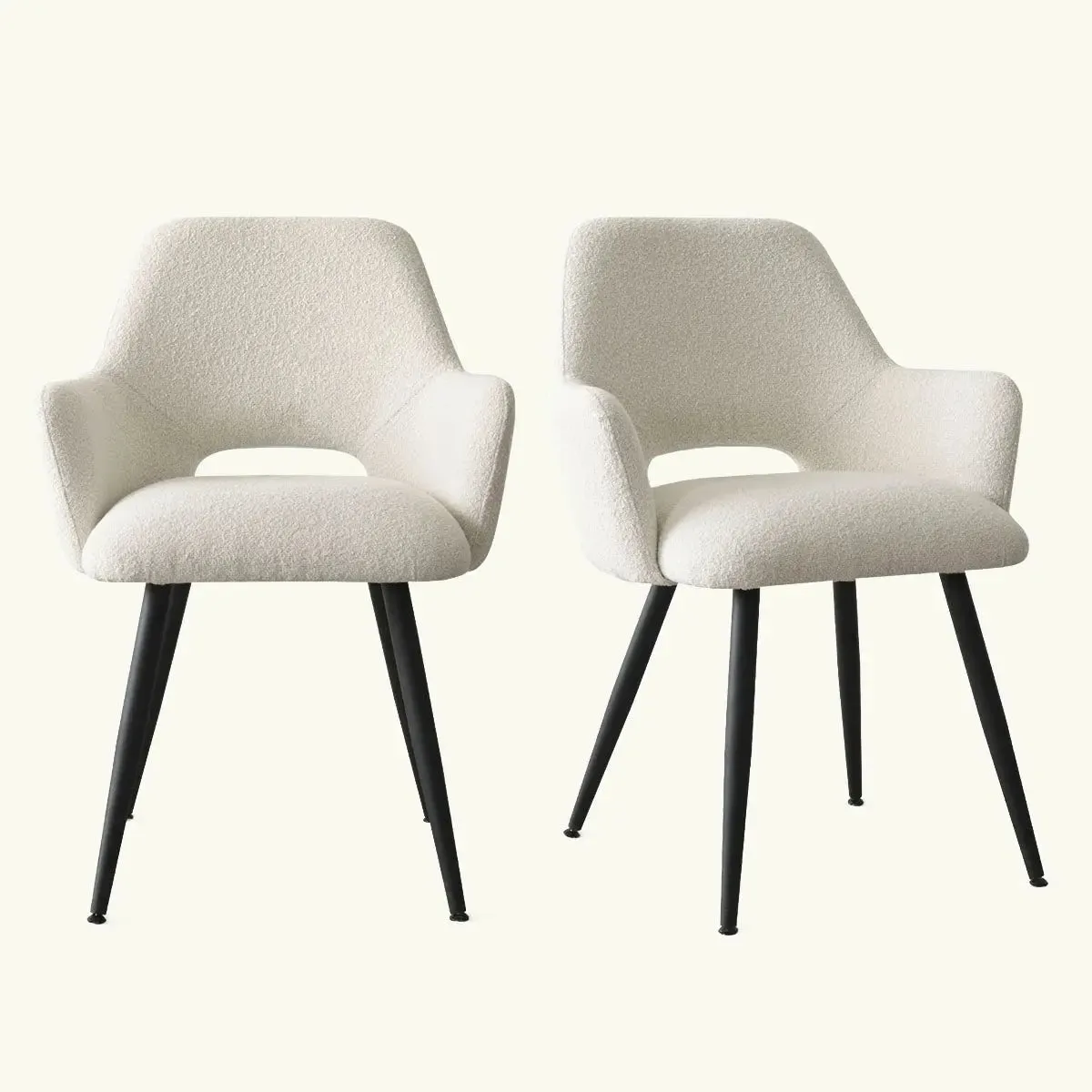 Edwin Upholstered Boucle Dining Chair with Arms (Set of 2)