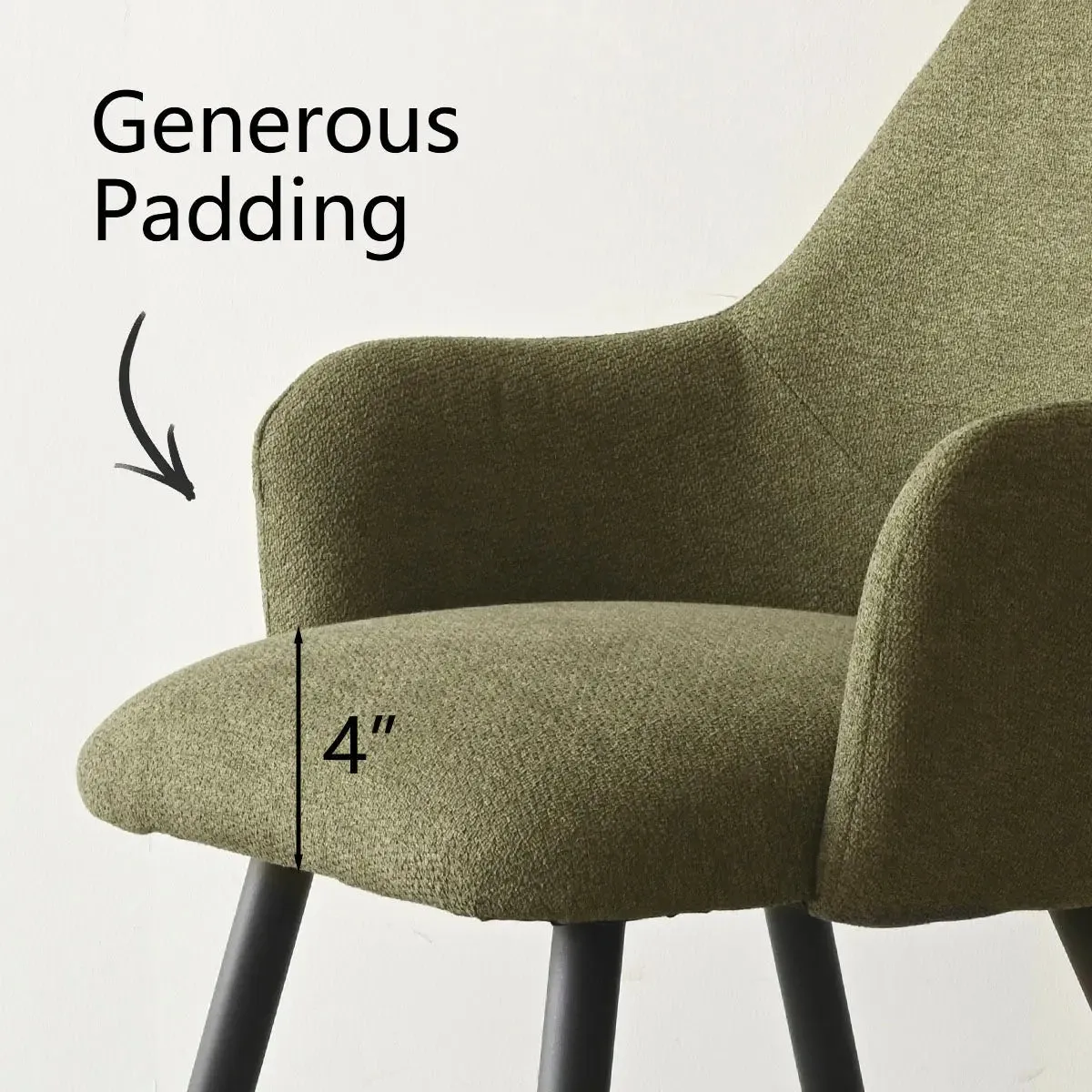 Edwin Upholstered Boucle Dining Chair with Arms (Set of 2)